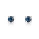 9ct White Gold Sapphire 3mm Round Claw Set Stud Earrings, 33-21-006.