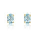 9ct Yellow Gold Aquamarine 6x4mm Oval Claw Set Stud Earrings. 33-25-059.