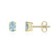 9ct Yellow Gold Aquamarine 6x4mm Oval Claw Set Stud Earrings. 33-25-059_2