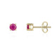 9ct Yellow Gold Ruby 4mm Round Claw Set Stud Earrings. 33-23-033_2