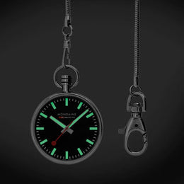 Mondaine Black Dial Pocket Watch