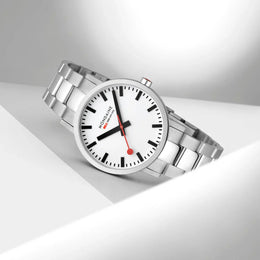 Mondaine Classic Silver Stainless Steel Watch