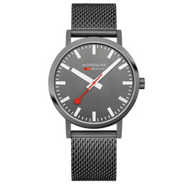 Mondaine Classic Grey Stainless Steel Watch