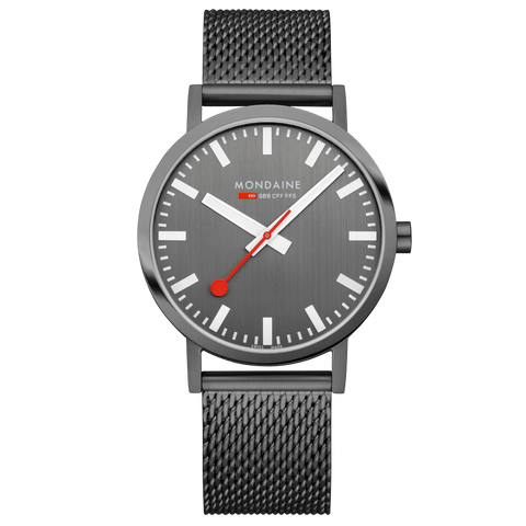 Mondaine Classic Grey Stainless Steel Watch