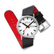 Mondaine Classic Day Date Black Vegan Leather Watch