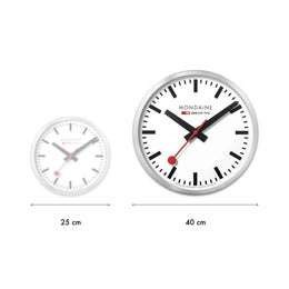 Mondaine Silver Wall Clock