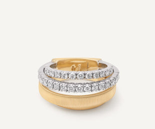 Marco Bicego Masai 18ct Yellow Gold 4-Strand Coil 0.70ct Diamond Ring