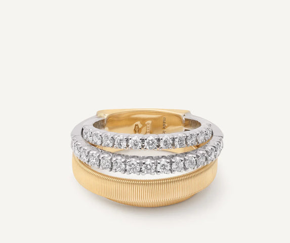 Marco Bicego Masai 18ct Yellow Gold 4-Strand Coil 0.70ct Diamond Ring