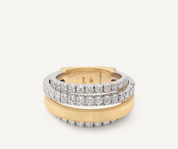 Marco Bicego Masai 18ct Yellow Gold 4-Strand Coil 1.03ct Diamond Ring