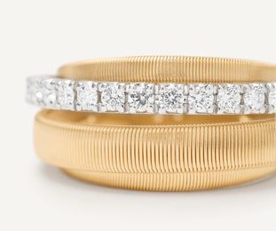 Marco Bicego Masai 18ct Yellow Gold 4-Strand Coil 0.38ct Diamond Ring