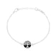 Sterling Silver Whitby Jet Round Tree of Life Chain Bracelet