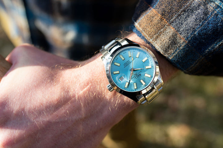 Ball Watch Company Engineer III Marvelight Chronometer Watch with blue dial, steel bracelet, steel case