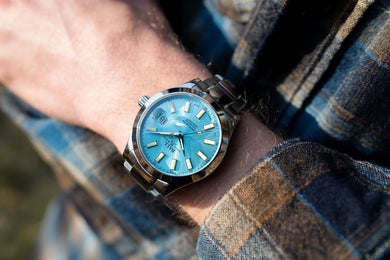 Ball Watch Company Engineer III Marvelight Chronometer Watch with blue dial, steel bracelet, steel case