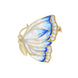 18ct Yellow Gold Blue & Grey Enamel with Diamond Butterfly Wing Brooch