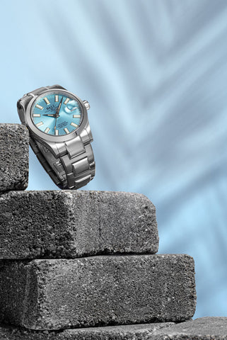 Ball Watch Company Engineer III Marvelight Chronometer 36 Watch with blue dial, steel bracelet, steel case