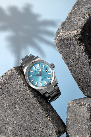 Ball Watch Company Engineer III Marvelight Chronometer 36 Watch with blue dial, steel bracelet, steel case