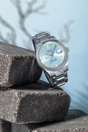 Ball Watch Company Engineer III Marvelight Chronometer Day Date Watch with blue dial, steel bracelet, steel case