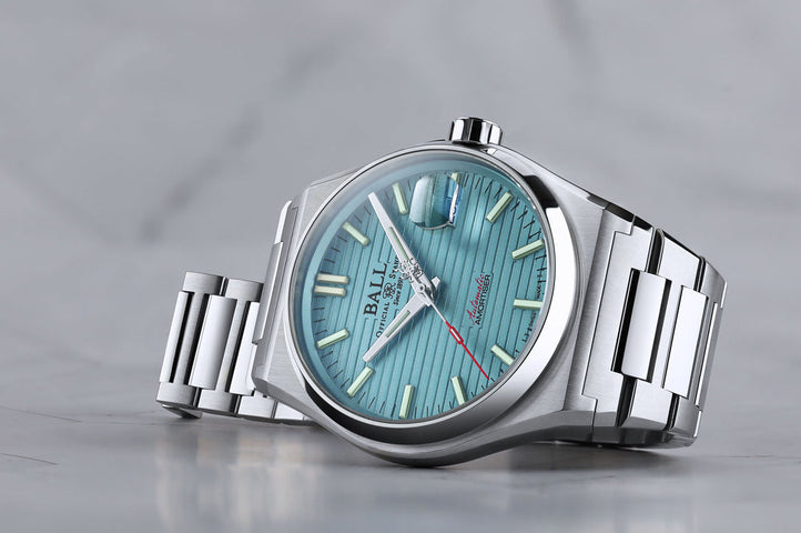 Ball Watch Company Roadmaster Perseverer 40mm Watch with blue dial, steel bracelet, steel case