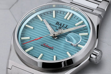 Ball Watch Company Roadmaster Perseverer 40mm Watch with blue dial, steel bracelet, steel case