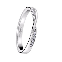 18ct White Gold 0.60ct Diamond Angle Twist Eternity Ring