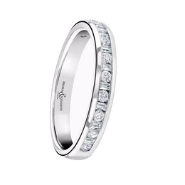 Platinum 0.33ct Diamond Charm Channel Set Half Eternity Ring