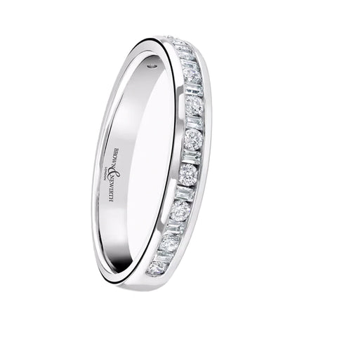 Platinum 0.33ct Diamond Charm Channel Set Half Eternity Ring