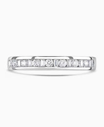 Platinum 0.33ct Diamond Charm Channel Set Half Eternity Ring