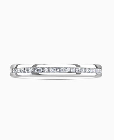 Platinum 0.20ct Diamond Devine Channel Set Half Eternity Ring