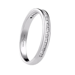 Platinum 0.20ct Diamond Devine Channel Set Half Eternity Ring