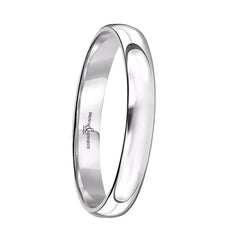 18ct White Gold 3mm Ultra Light Court Wedding Band