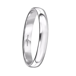 18ct White Gold 3mm Ultra Light Court Wedding Band