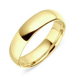 9ct Yellow Gold 5mm Ultra Light Traditional Court Wedding Ring