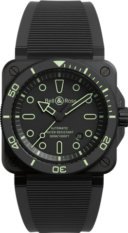 Bell &amp; Ross BR 03 Diver Outline Ceramic Lume Limited Edition Watch BR03A-D-OL-CE/SRB