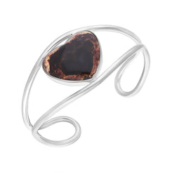 Sterling Silver Blue John Heart Cuff Bangle