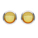 Sterling Silver Amber Round Stud Earrings