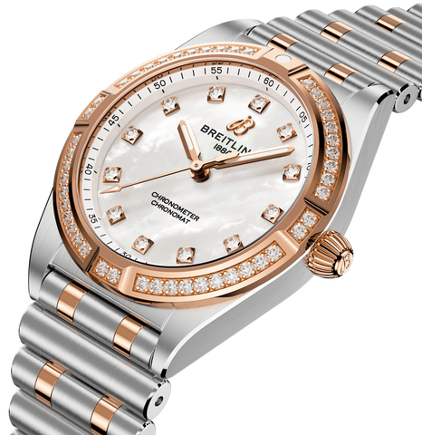 Breitling Chronomat 28 18k Red Gold Bracelet Watch