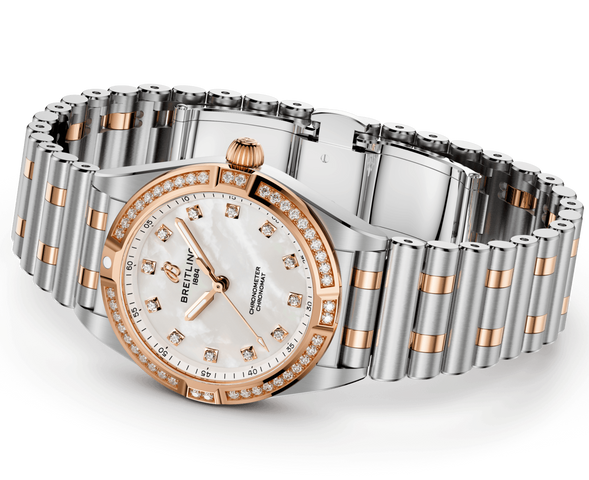 Breitling Chronomat 28 18k Red Gold Bracelet Watch