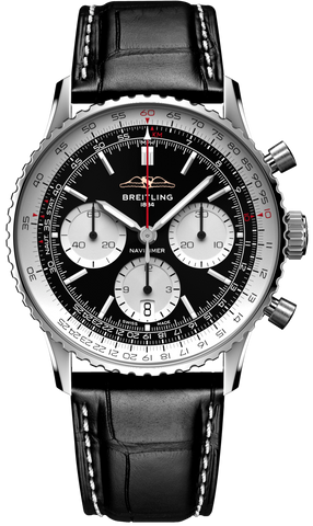 Breitling Watch Navitimer B01 Chronograph 41 Black Croc Folding Clasp AB0139211B1P1