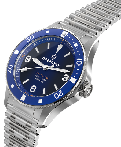 Bremont Watch Supermarine 300M Blue Bracelet SM40-ND-SS-BL-B