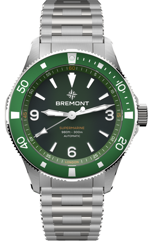 Bremont Watch Supermarine 300M Green Bracelet SM40-ND-SS-GN-B