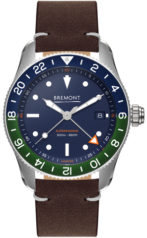 Bremont Watch Supermarine S302 GMT Leather S302-BLGN-L-S