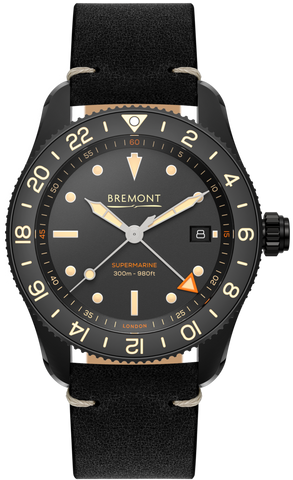 Bremont Watch Supermarine S302 Jet GMT Leather S302-JET-L-S