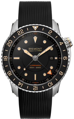 Bremont Watch Supermarine S502 GMT Rubber S502-BK-R-S