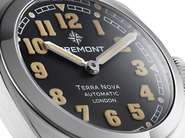 Bremont Watch Terra Nova 38 Black Leather TN38-ND-SS-BK-L-S