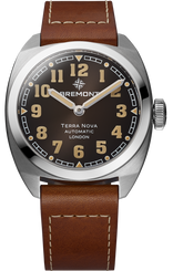 Bremont Watch Terra Nova 38 Black Leather TN38-ND-SS-BK-L-S