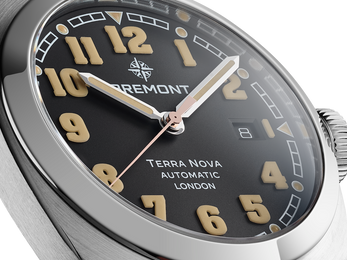Bremont Watch Terra Nova 40.5 Date Black Leather TN40-DT-SS-BK-L-S