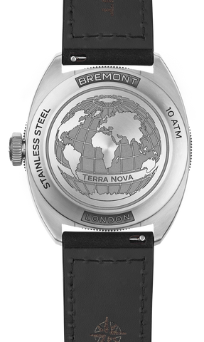 Bremont Watch Terra Nova 40.5 Turning Bezel Power Reserve Black Leather