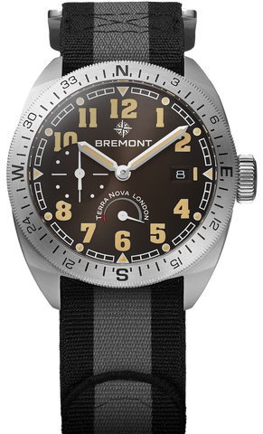 Bremont Watch Terra Nova 40.5 Turning Bezel Power Reserve Black Nato TN40-PWR-SS-BK-N-S
