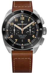 Bremont Watch Terra Nova 42.5 Steel Chronograph Leather TN42-CHR-SS-BK-L-S
