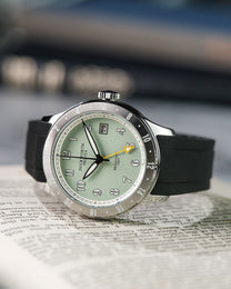 Duckworth Prestex Broadgate GMT Green Black Rubber Watch